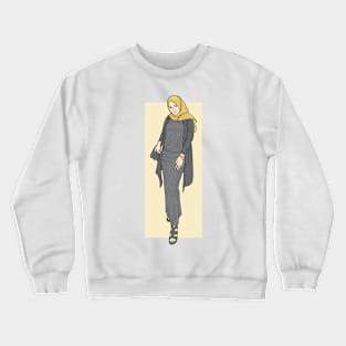 Woman In Black Outfit Crewneck Sweatshirt